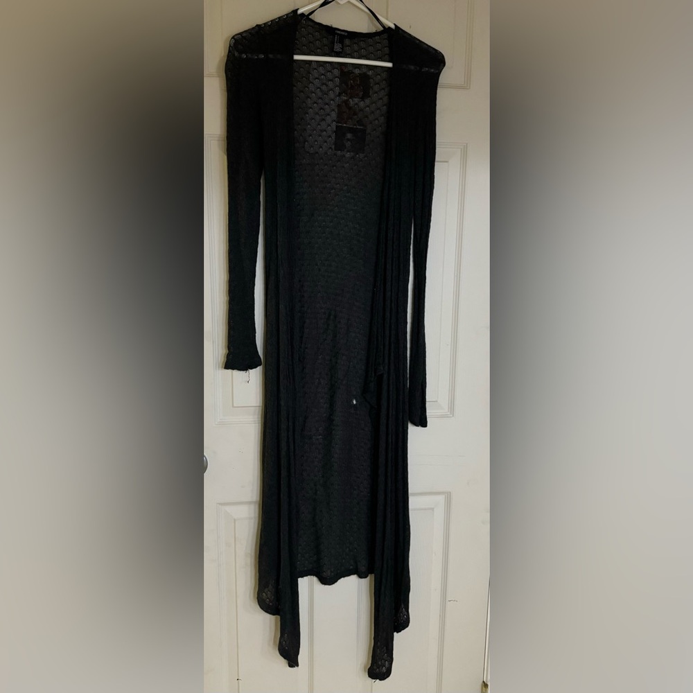 Dark Gray Long Cardigan Sweater